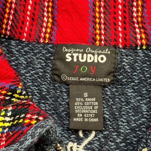 Designers Originals Womens Blue Embroidered Christmas Snowman Sweater Vest Small - Picture 14 of 16